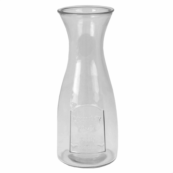 Country Style Glass Beverage Carafe Decanter Rustic - Picture 1 of 10